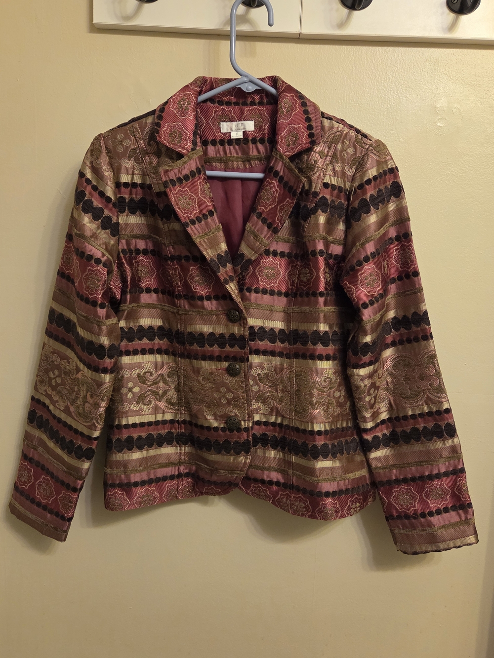 Vintage Erin London Tapestry Blazer Jacket S Boho Artsy Brocade 90s Maximalist